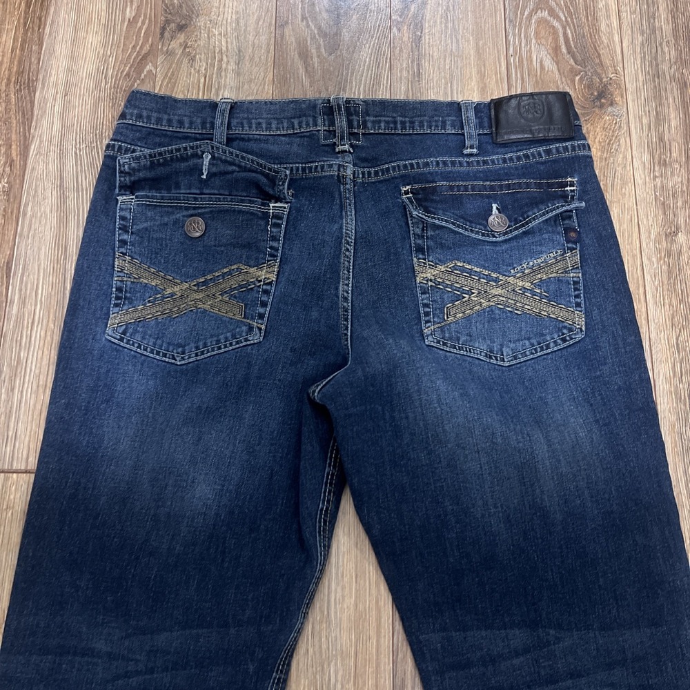 Rock & Republic Jeans Mens 38x32 Blue Rebellion Straight Leg Denim - Picture 11 of 13